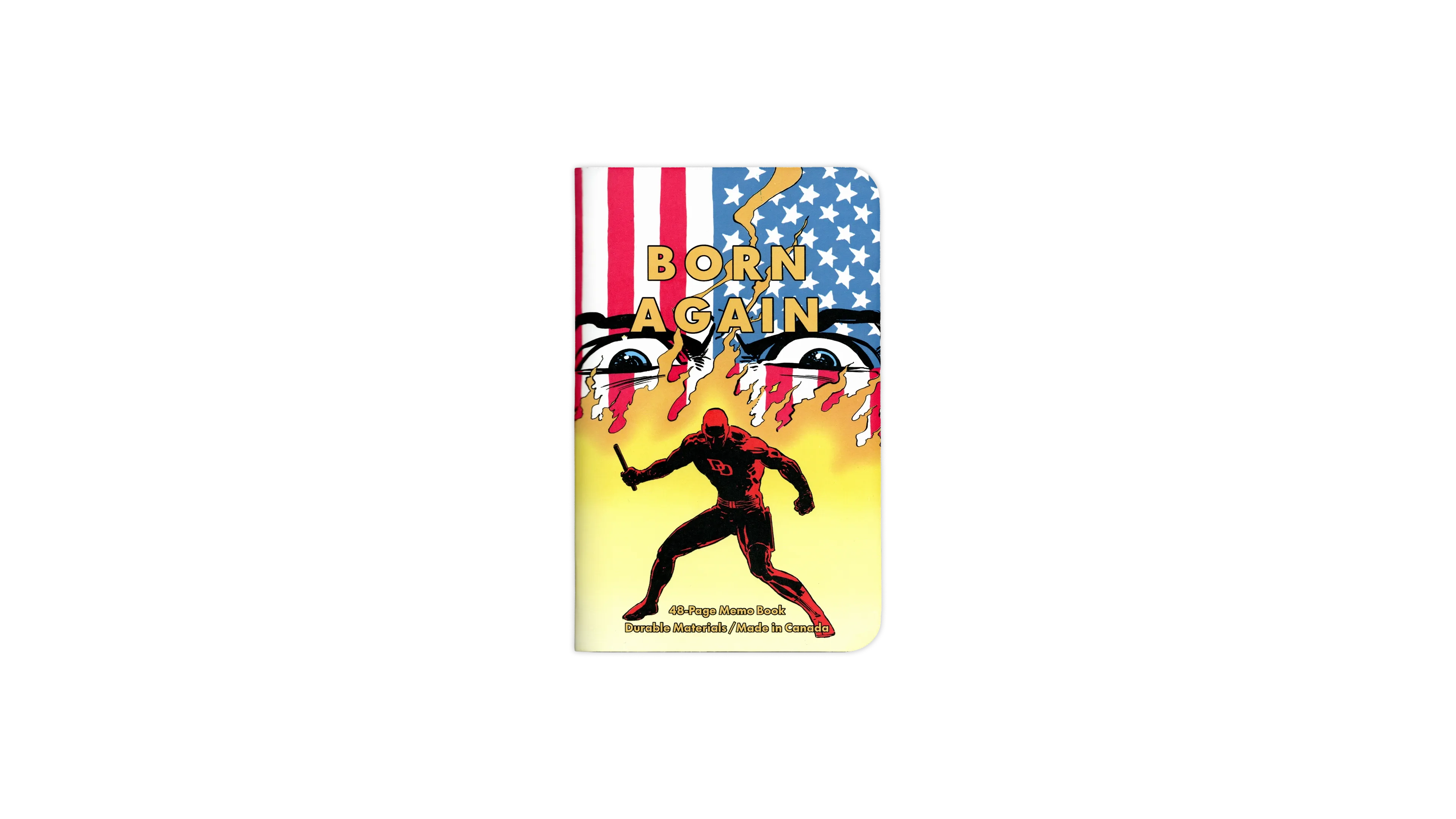 A digital scan of the cover of the journal I used during September, 2025. It's a custom MIKIE NOTES 'Born Again' edition, featuring the cover artwork of Daredevil #232.